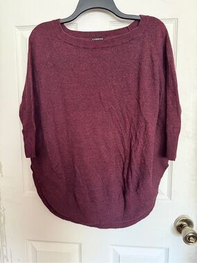 Express Women's Maroon Batwing Knit Sweater